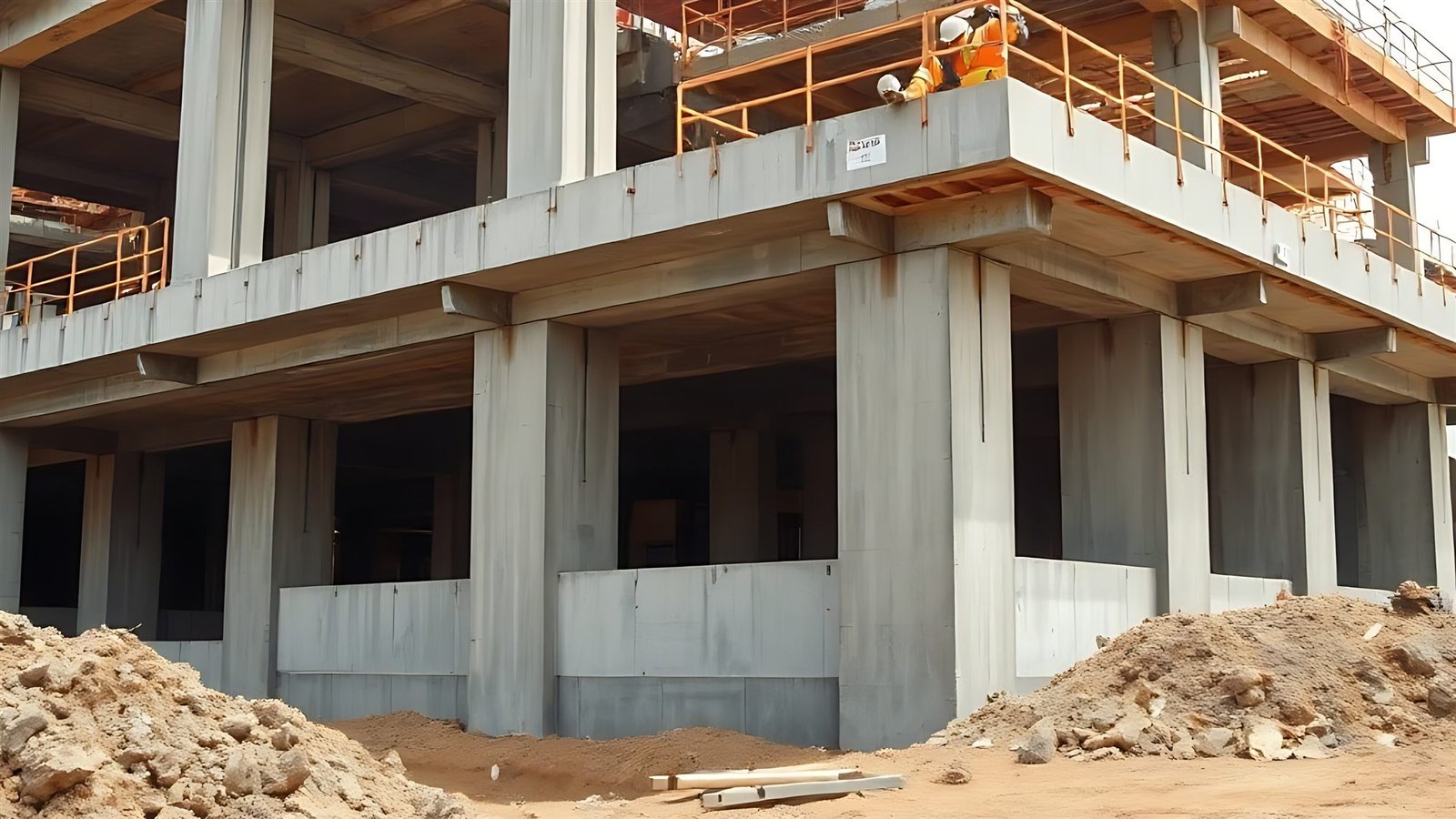 Concrete structure under construction